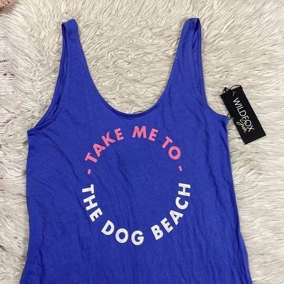 NWT WILDFOX Sun Dog Beach Poolside Baja Blue Cover Up Tunic Dress - Picture 9 of 9